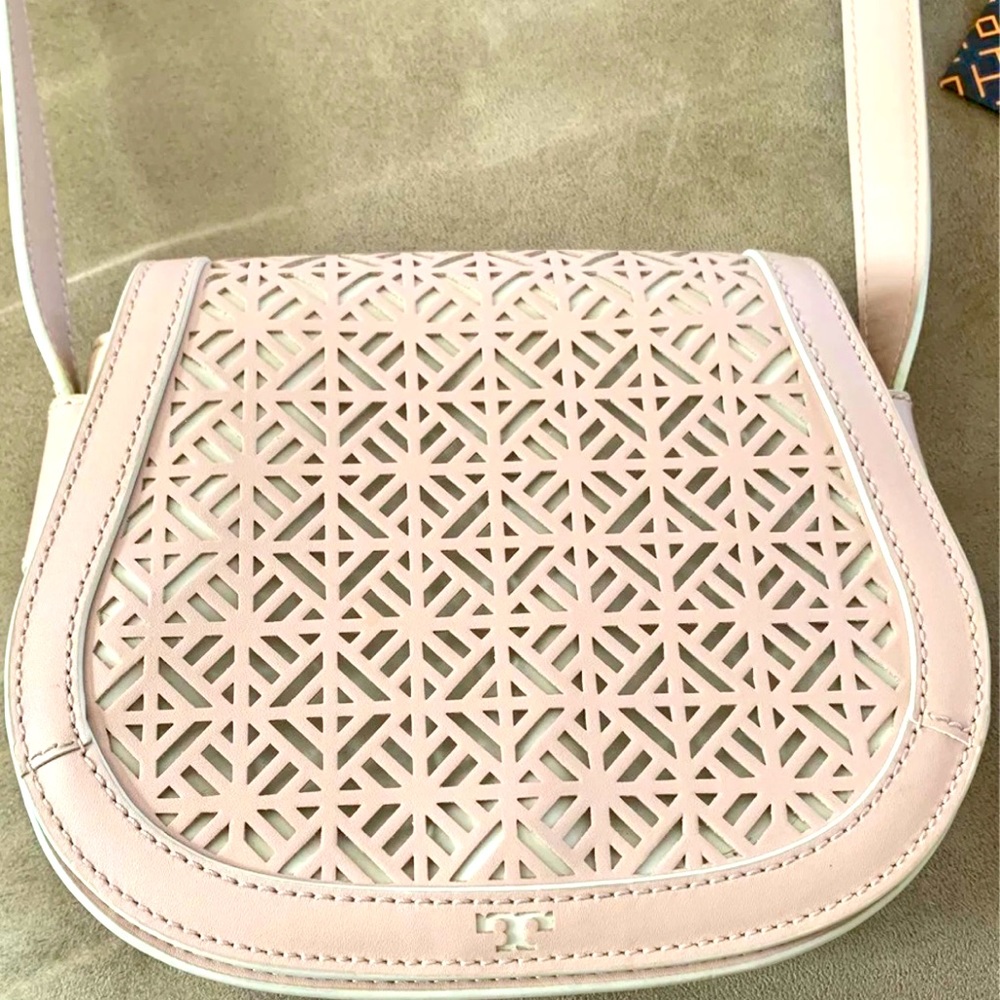 Tory Burch Light Pink Cut-Out Crossbody Bag